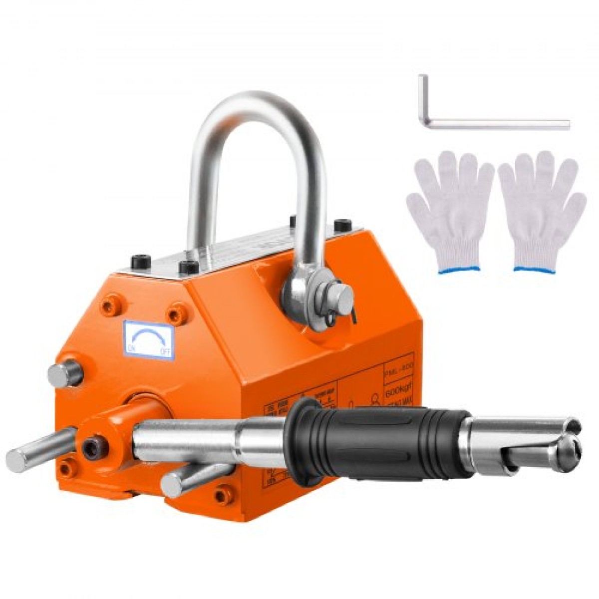 VEVOR Magnetic Lifter, 1320 lbs/600kg ικανότητα έλξης, 2,5 συντελεστής ασφάλειας, νεοδύμιο & χάλυβας, μαγνήτης ανύψωσης με απελευθέρωση, μόνιμοι μαγνήτες ανύψωσης, μαγνήτης βαρέως τύπου για ανυψωτικό, γερανός καταστήματος, μπλοκ, σανίδα
