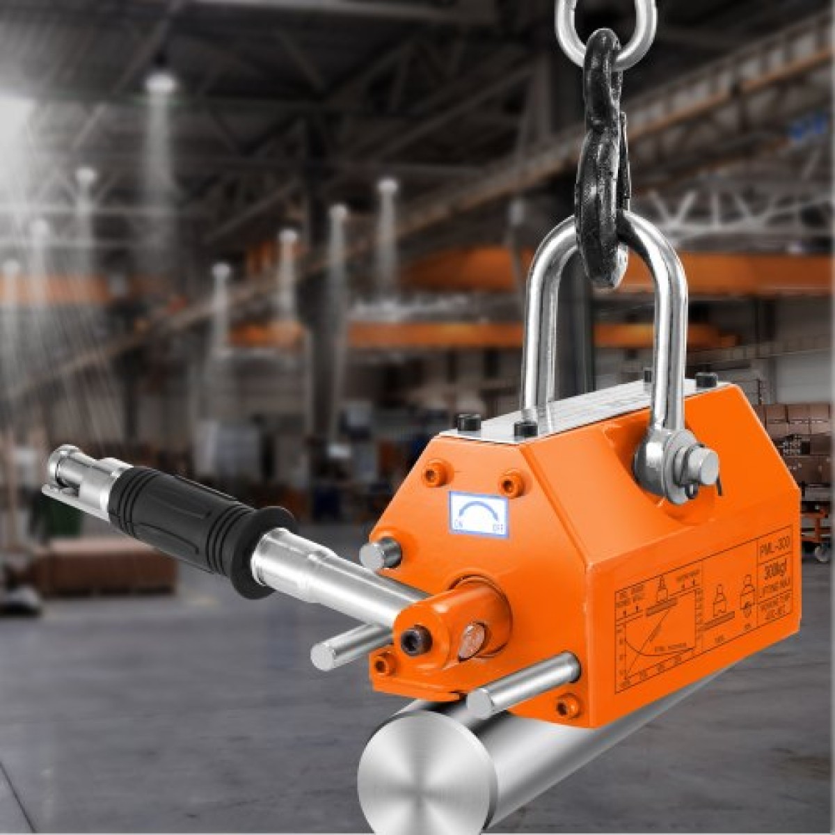 VEVOR Magnetic Lifter, 660 lbs/300 kg ικανότητα έλξης, 2,5 συντελεστής ασφάλειας, νεοδύμιο & χάλυβας, μαγνήτης ανύψωσης με απελευθέρωση, μαγνήτες μόνιμης ανύψωσης, μαγνήτης βαρέως τύπου για ανυψωτικό, γερανός καταστήματος, μπλοκ, σανίδα