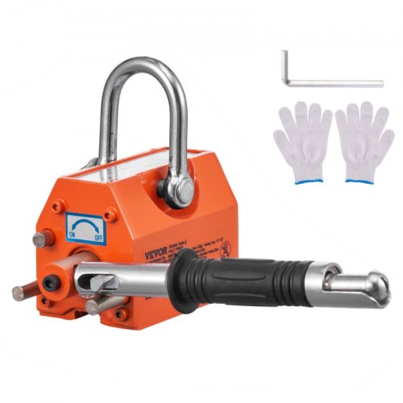VEVOR Magnetic Lifter, 220 lbs/100 kg ικανότητα έλξης, 2,5 συντελεστής ασφάλειας, νεοδύμιο & χάλυβας, μαγνήτης ανύψωσης με απελευθέρωση, μαγνήτες μόνιμης ανύψωσης, μαγνήτης βαρέως τύπου για ανυψωτικό, γερανός καταστήματος, μπλοκ, σανίδα