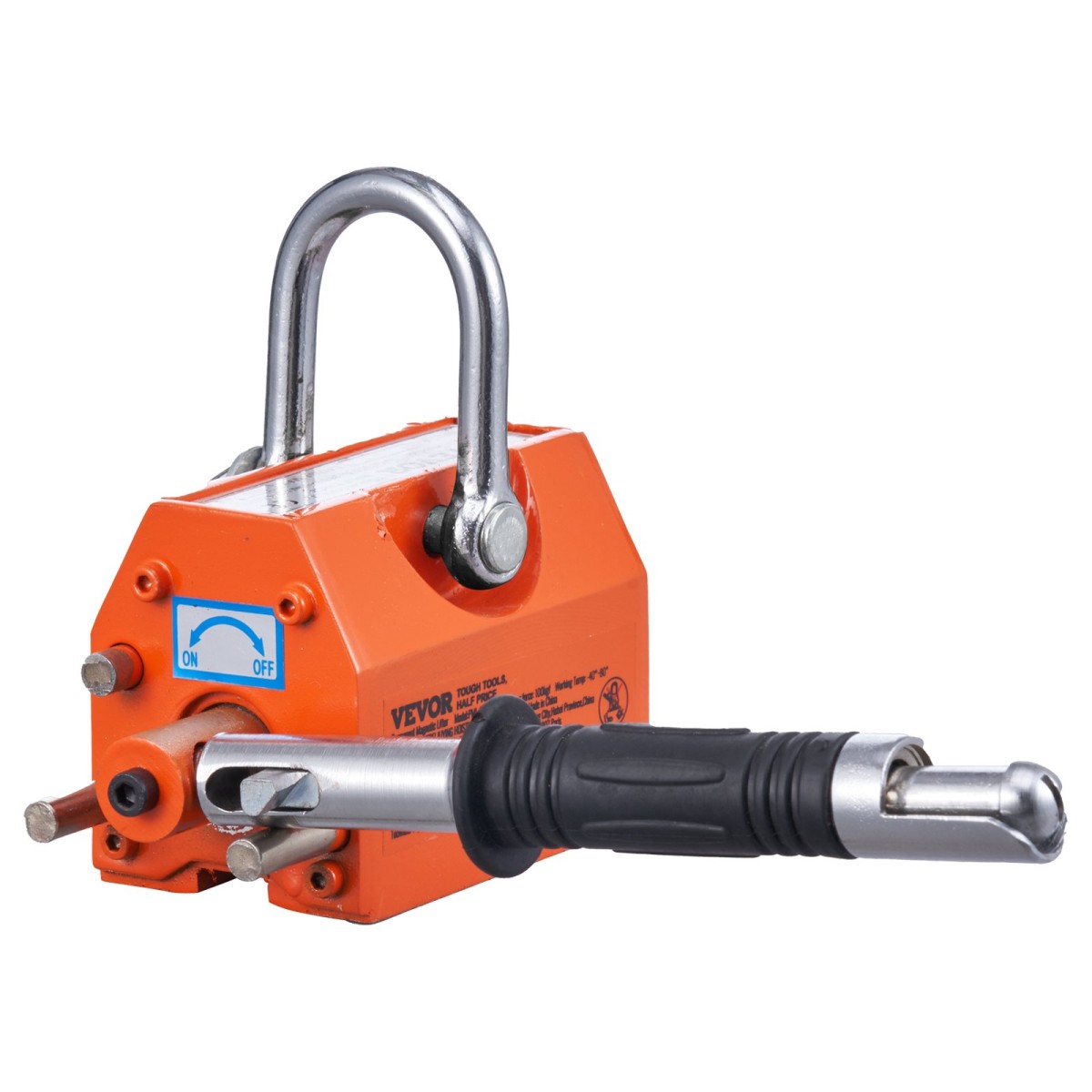 VEVOR Magnetic Lifter, 220 lbs/100 kg ικανότητα έλξης, 2,5 συντελεστής ασφάλειας, νεοδύμιο & χάλυβας, μαγνήτης ανύψωσης με απελευθέρωση, μαγνήτες μόνιμης ανύψωσης, μαγνήτης βαρέως τύπου για ανυψωτικό, γερανός καταστήματος, μπλοκ, σανίδα
