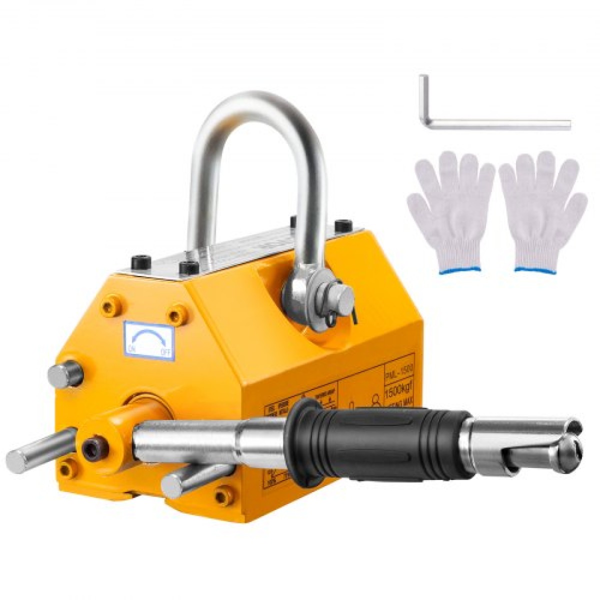 VEVOR Magnetic Lifter, 3300lbs/1500kg ικανότητα έλξης, 2,5 συντελεστής ασφάλειας, νεοδύμιο & χάλυβας, μαγνήτης ανύψωσης με απελευθέρωση, μόνιμοι μαγνήτες ανύψωσης, μαγνήτης βαρέως τύπου για ανυψωτικό, γερανός καταστήματος, μπλοκ, σανίδα