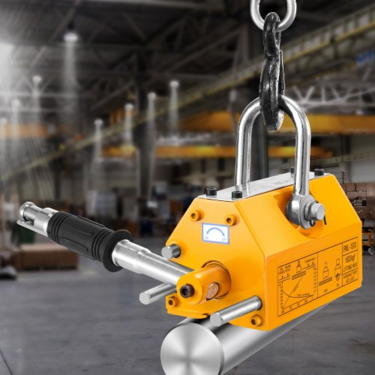 VEVOR Magnetic Lifter, 3300lbs/1500kg ικανότητα έλξης, 2,5 συντελεστής ασφάλειας, νεοδύμιο & χάλυβας, μαγνήτης ανύψωσης με απελευθέρωση, μόνιμοι μαγνήτες ανύψωσης, μαγνήτης βαρέως τύπου για ανυψωτικό, γερανός καταστήματος, μπλοκ, σανίδα