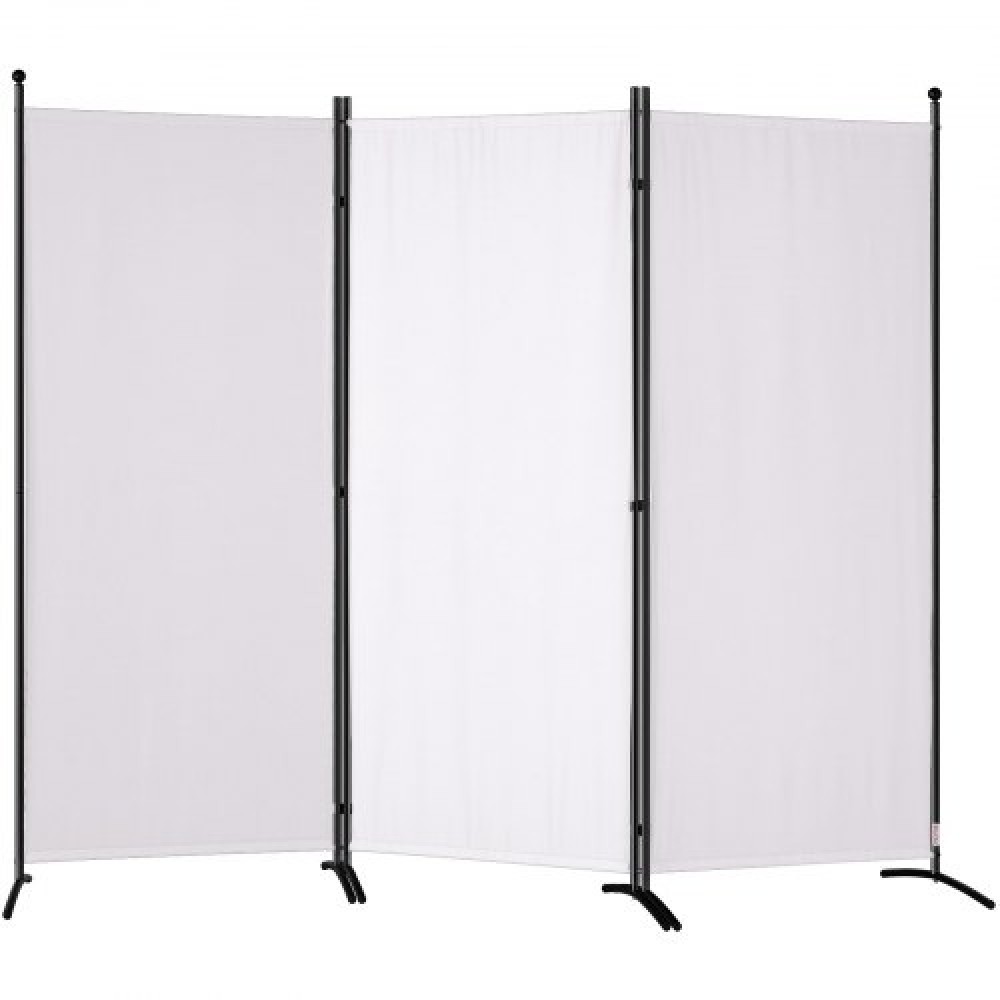 VEVOR Room Divider, 6.1 ft Room Dividers and Folding Privacy Screens (3-panel), Fabric Partition Room Dividers for Office, Bedroom, Dining Room, Study, Freestanding, White