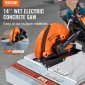 VEVOR 14"/35,6 cm Ηλεκτρικό πριόνι σκυροδέματος υγρό/στεγνό πριόνι με αντλία νερού και λεπίδα