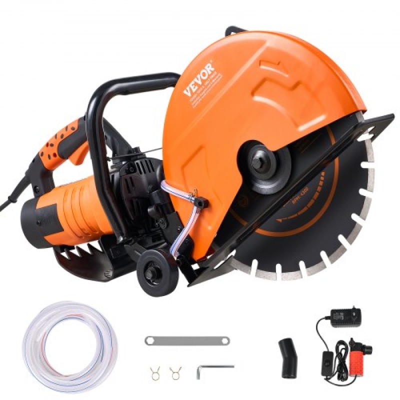 VEVOR 14"/35,6 cm Ηλεκτρικό πριόνι σκυροδέματος υγρό/στεγνό πριόνι με αντλία νερού και λεπίδα