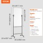 VEVOR Rolling Magnetic Whiteboard, Κινητός Λευκός Πίνακας Διπλής Όψης 24x48 ίντσες, Ρυθμιζόμενος Ύψος Dry Erase Board με ρόδες, 1 Magnetic Erase & 3 Dry Erase Markers & Mobile Tray for Office School