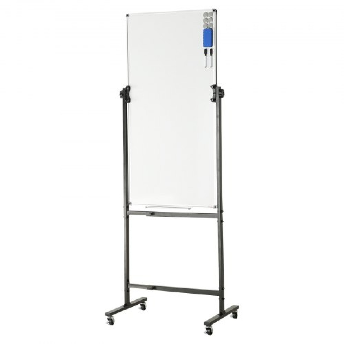 VEVOR Rolling Magnetic Whiteboard, Κινητός Λευκός Πίνακας Διπλής Όψης 24x48 ίντσες, Ρυθμιζόμενος Ύψος Dry Erase Board με ρόδες, 1 Magnetic Erase & 3 Dry Erase Markers & Mobile Tray for Office School