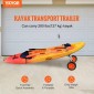 Καρότσι VEVOR Heavy Duty Kayak, χωρητικότητα φόρτωσης 280 lbs, Αποσπώμενο καρότσι κανόε με συμπαγή ελαστικά 10'', Ρυθμιζόμενο πλάτος & προστασία από αφρό κορυφής, για καγιάκ με οπές αποστράγγισης 2,54 cm και άνω
