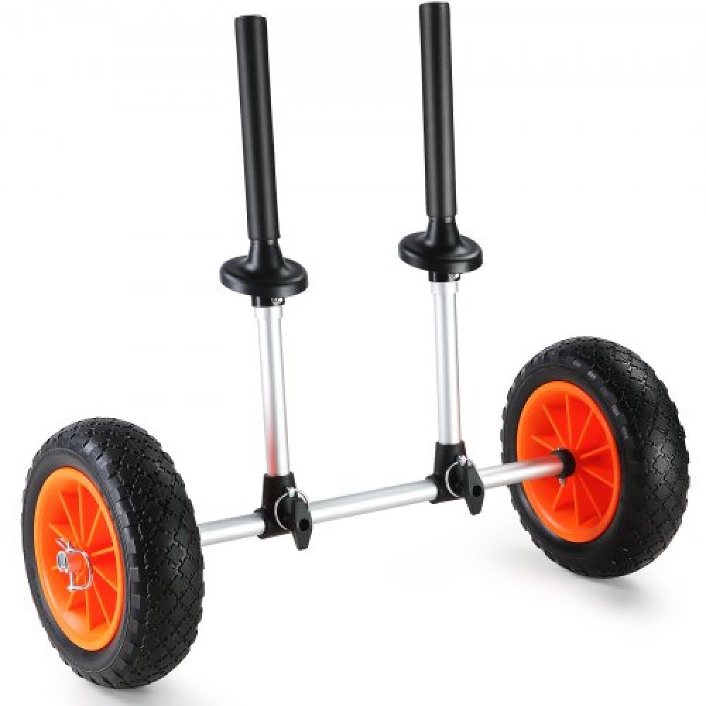 Καρότσι VEVOR Heavy Duty Kayak, χωρητικότητα φόρτωσης 280 lbs, Αποσπώμενο καρότσι κανόε με συμπαγή ελαστικά 10'', Ρυθμιζόμενο πλάτος & προστασία από αφρό κορυφής, για καγιάκ με οπές αποστράγγισης 2,54 cm και άνω