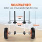 Καρότσι VEVOR Heavy Duty Kayak, χωρητικότητα φόρτωσης 280 lbs, Αποσπώμενο καρότσι κανόε με συμπαγή ελαστικά 10'', Ρυθμιζόμενο πλάτος & προστασία από αφρό κορυφής, για καγιάκ με οπές αποστράγγισης 2,54 cm και άνω