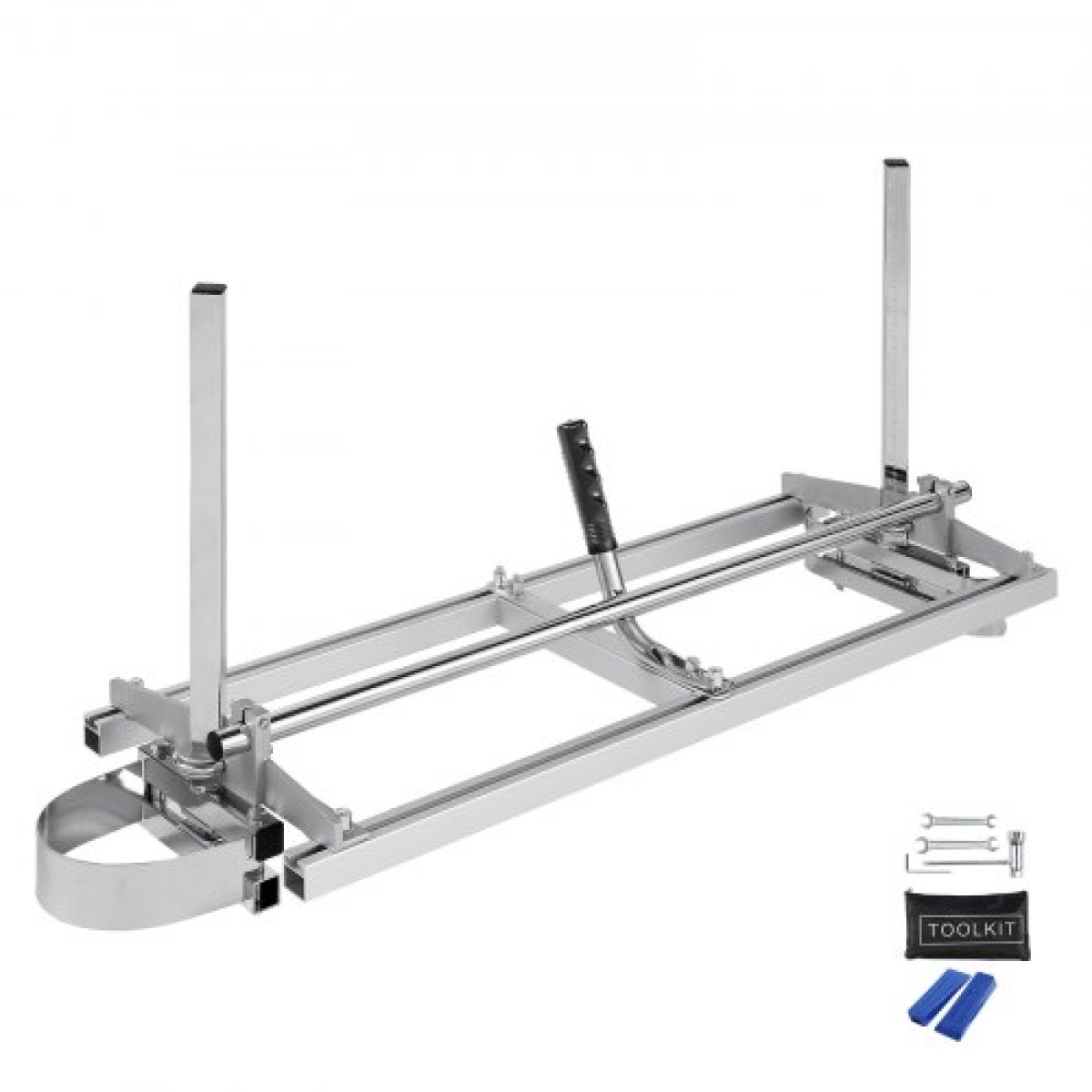 VEVOR Φορητό Πριονιστήριο 35,6cm-91,4cm Μπάρα οδηγός Γαλβανισμένο Ατσάλι Αλυσοπρίονο Σανίδα 0,5cm-30cm Πάχος, Πριονιστήριο σταυροκοπτικής ξυλείας για οικοδόμους και ξυλουργούς, ασήμι