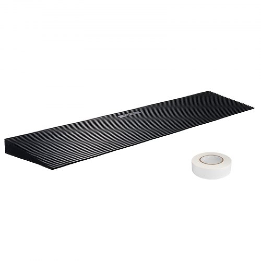 VEVOR 4,06 cm ράμπα κατωφλίου με δυνατότητα κοπής για σκούπισμα ρομπότ, πλάτος 90 cm ράμπα αναπηρικού αμαξιδίου από φυσικό καουτσούκ, αντιολισθητική ράμπα από συμπαγές καουτσούκ με ταινία διπλής όψης για πόρτες, δρόμους, μπάνιο, λεία πλακάκια