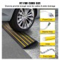 VEVOR Curb Ramp, 6,6cm Rise Rubber Driveway Ramps, Heavy Duty 14999,8 kg Βάρος χωρητικότητας ράμπα κατωφλίου, ράμπες γέφυρας πεζοδρομίου για φόρτωση πεζοδρομίου αποβάθρας γκαράζ, επεκτάσιμο σετ πλήρους ράμπας