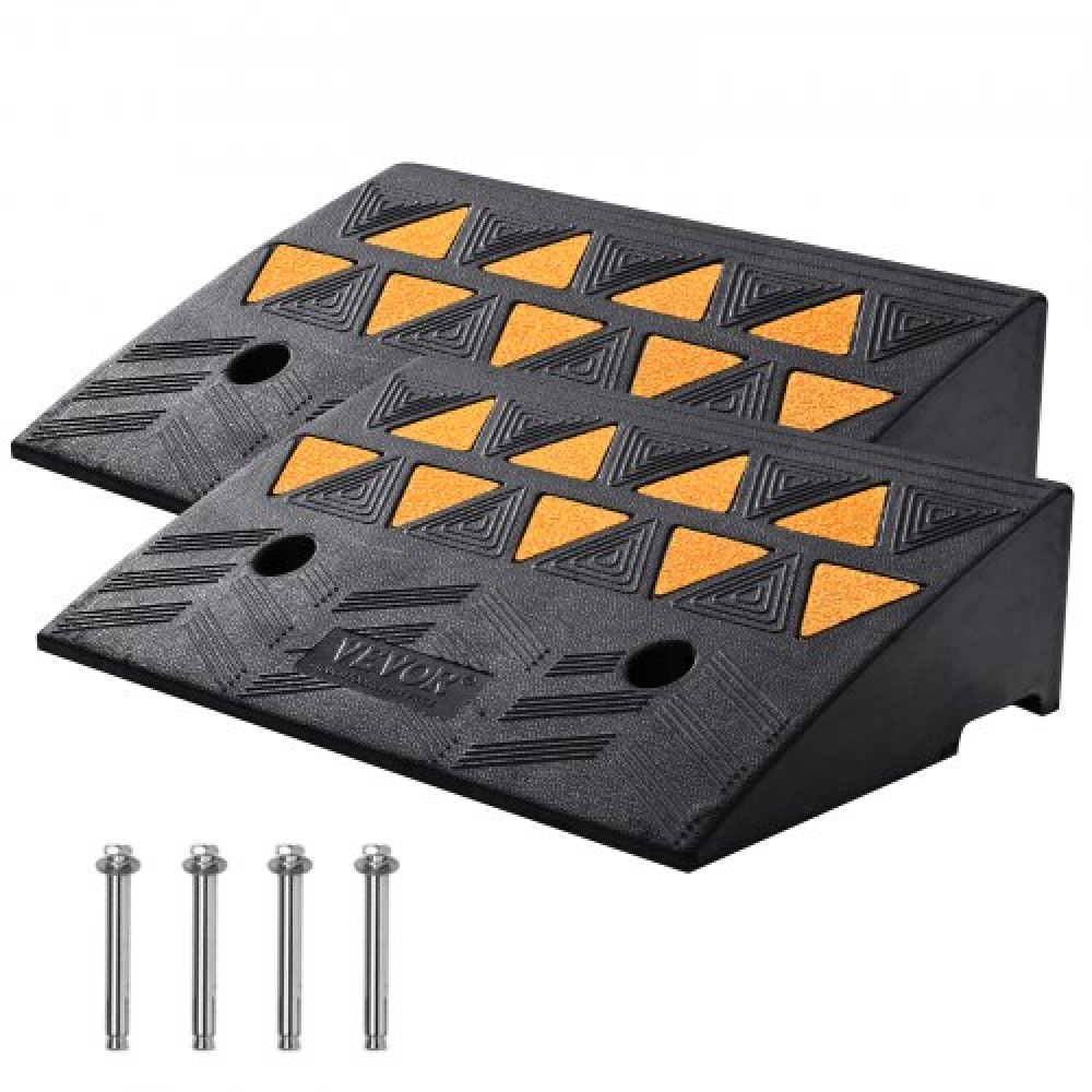 VEVOR Rubber Curb Ramp 2 Pack, 12,7 cm Rise Height Heavy-Duty 150.000 lbs/15 T ράμπες κατωφλίου χωρητικότητας, ράμπες οδήγησης με σταθερή δομή πλέγματος για αυτοκίνητα, αναπηρικά αμαξίδια, ποδήλατα, μοτοσικλέτες