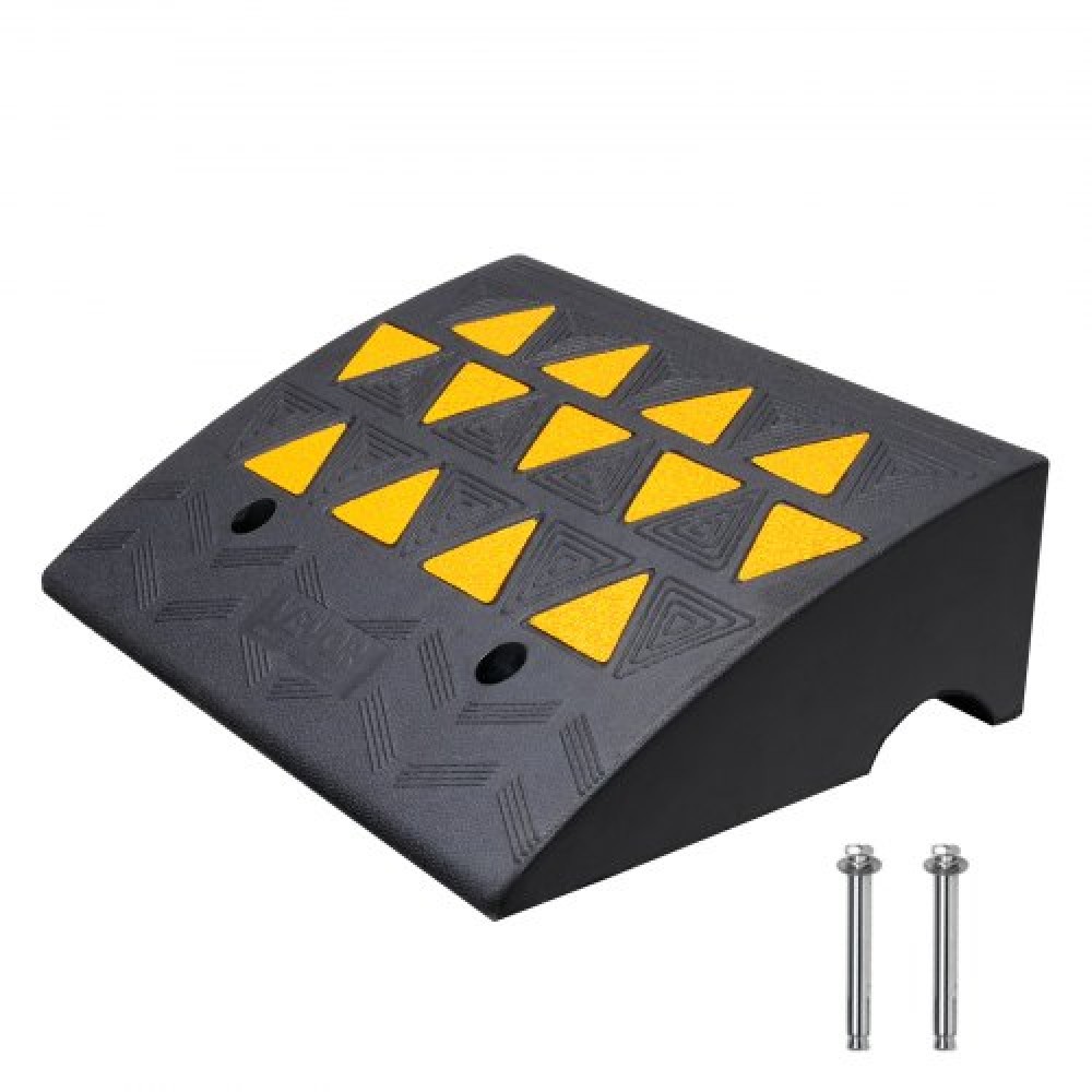 VEVOR Rubber Curb Ramp 15,2 cm Rise Height Sidewalk Ramp, 37 cm Width 49,1 cm Length Ramp for Curb, 15T Heavy Duty Rubber Ramp για περονοφόρα, φορτηγά, λεωφορεία, αυτοκίνητα, αναπηρικά καροτσάκια, ποδήλατα