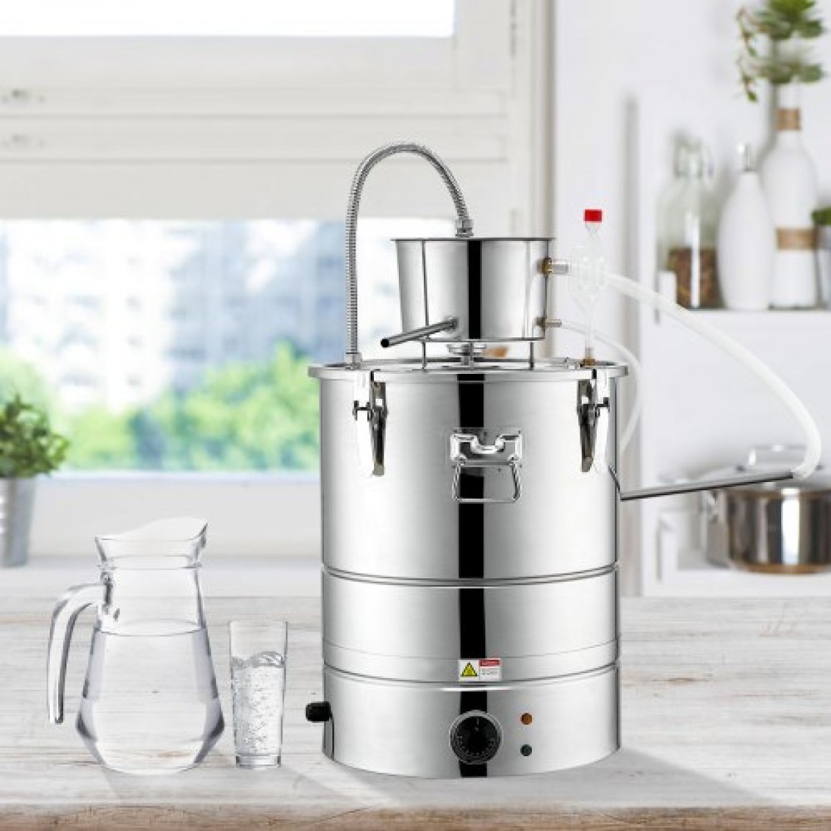 VEVOR Essential Oil Still Water Distiller 49,2L with Thumper Keg & Water Pump