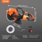 VEVOR 9"/22,9 cm Ηλεκτρικό πριόνι σκυροδέματος υγρό/στεγνό πριόνι με αντλία νερού και λεπίδα