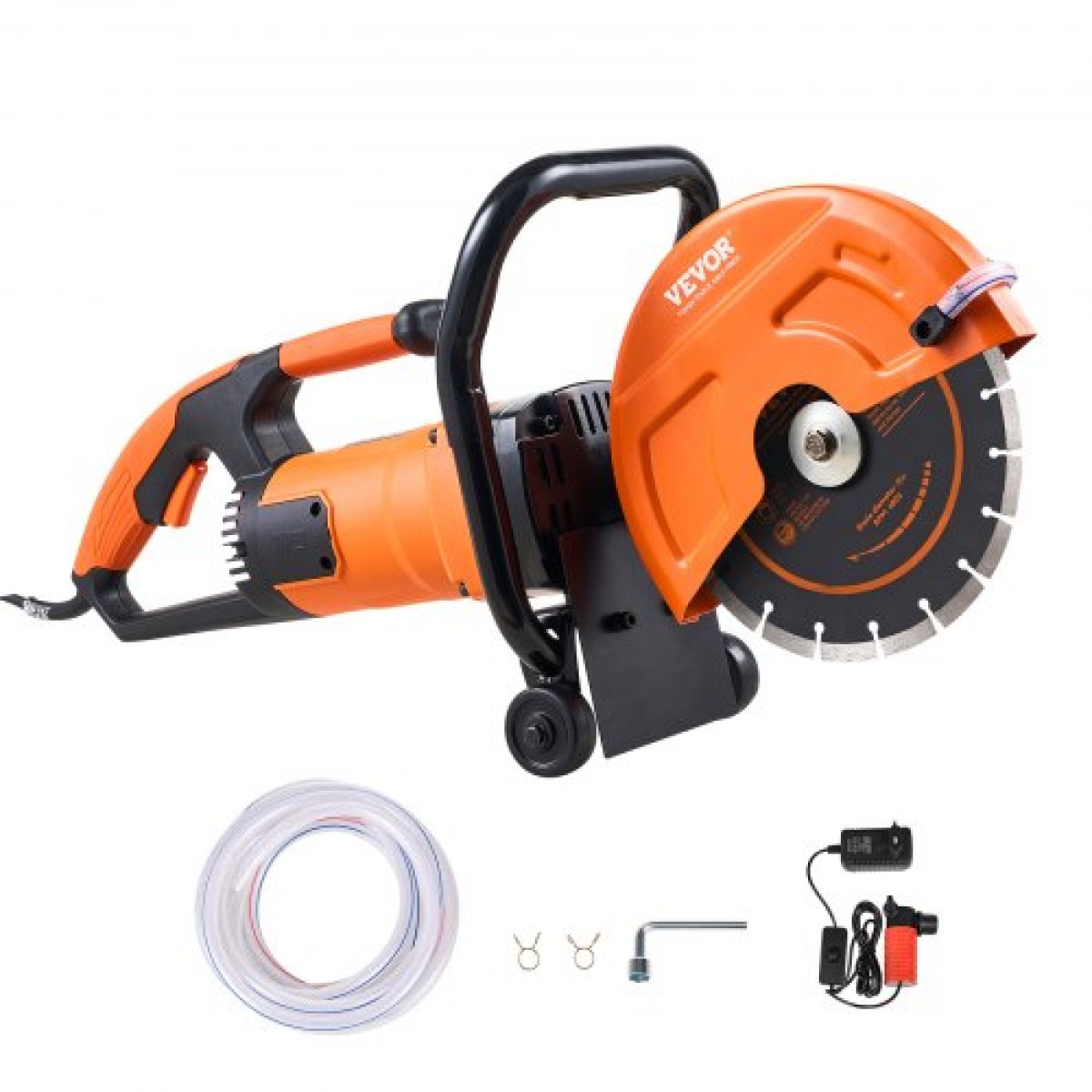 VEVOR 9"/22,9 cm Ηλεκτρικό πριόνι σκυροδέματος υγρό/στεγνό πριόνι με αντλία νερού και λεπίδα