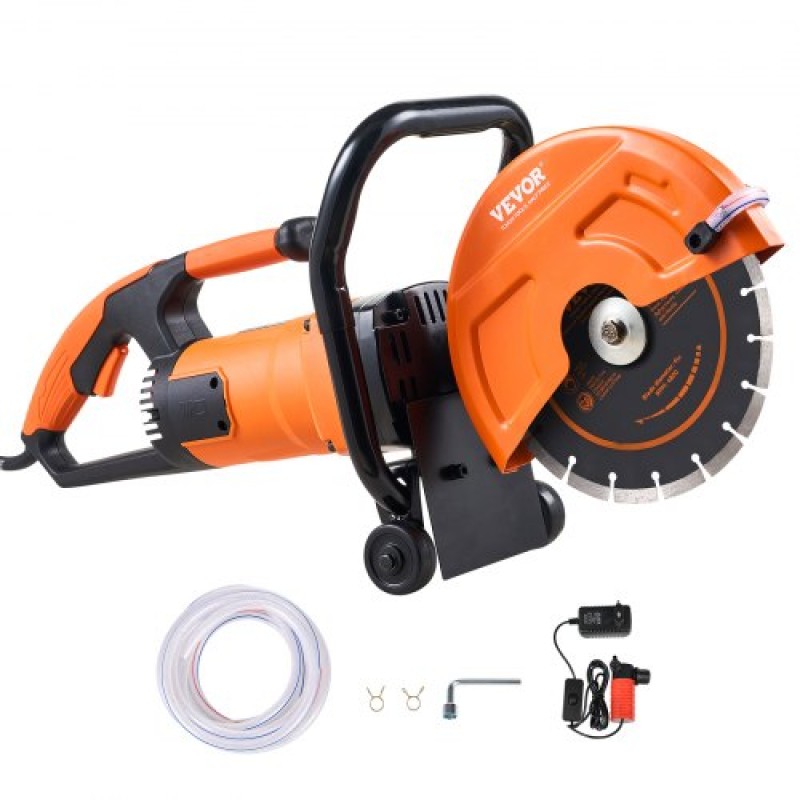 VEVOR 9"/22,9 cm Ηλεκτρικό πριόνι σκυροδέματος υγρό/στεγνό πριόνι με αντλία νερού και λεπίδα