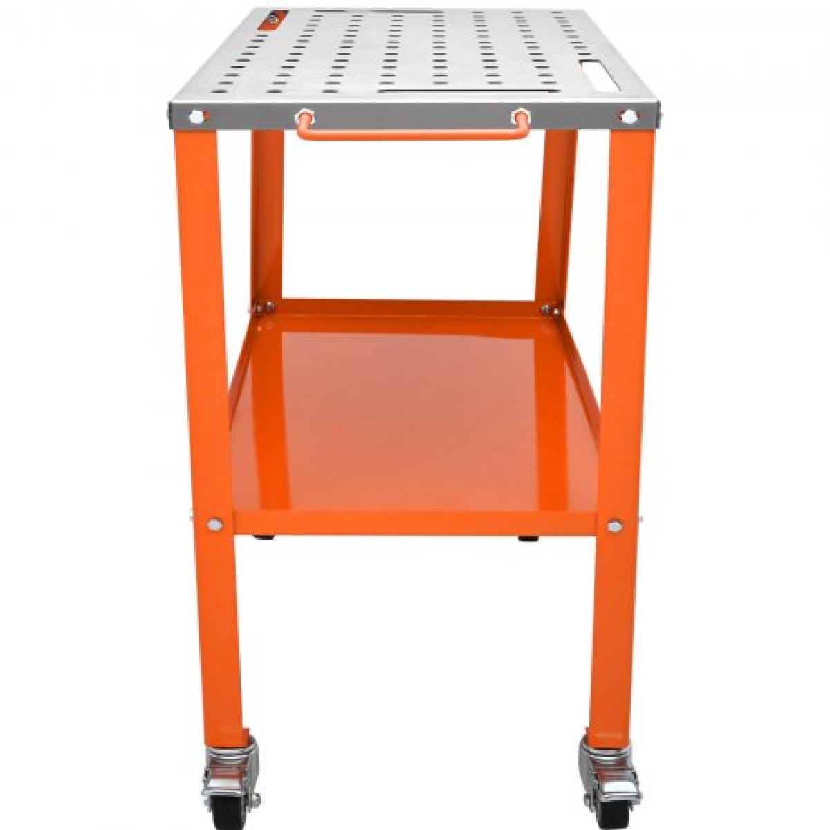 Τραπέζι συγκόλλησης VEVOR 91,4 cm x 45,7 cm, 544 kg Χωρητικότητα φορτίου Steel Welding Τραπέζι εργασίας σε ρόδες, Φορητός πάγκος εργασίας 2 στρώσεων με τροχούς πέδησης, 4 υποδοχές εργαλείων, οπές στερέωσης 1,6 cm