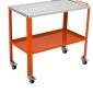 Τραπέζι συγκόλλησης VEVOR 91,4 cm x 45,7 cm, 544 kg Χωρητικότητα φορτίου Steel Welding Τραπέζι εργασίας σε ρόδες, Φορητός πάγκος εργασίας 2 στρώσεων με τροχούς πέδησης, 4 υποδοχές εργαλείων, οπές στερέωσης 1,6 cm