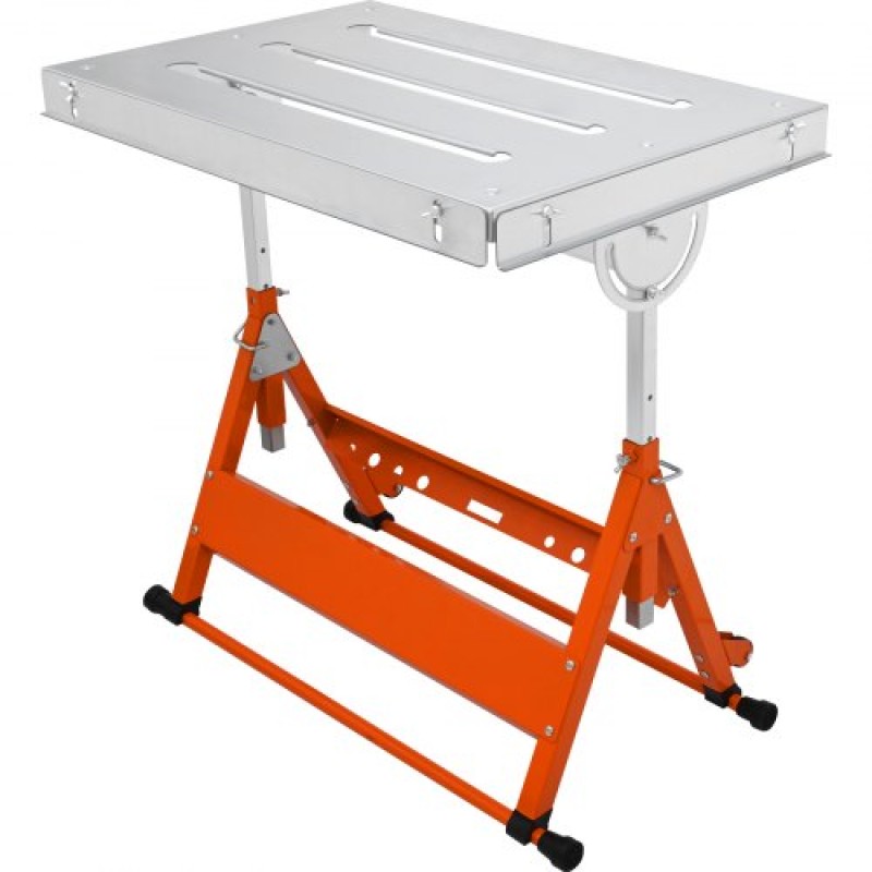 Τραπέζι συγκόλλησης VEVOR 76,2 cm x 50,8 cm, 181,4 kg Χωρητικότητα φορτίου Steel Welding Τραπέζι εργασίας σε ρόδες, Πτυσσόμενος πάγκος εργασίας με τρεις σχισμή 2,8 cm, 3 γωνίες κλίσης, ρυθμιζόμενο ύψος, αναδιπλούμενες ράγες οδήγησης