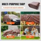 VEVOR Tarp 609,6 x 1219,2 cm 0,41 mm Εξαιρετικά πάχος, αδιάβροχο κάλυμμα από πολυ πλαστικό μουσαμά, μουσαμάς εξωτερικού χώρου πολλαπλών χρήσεων με δακτύλιους & ενισχυμένες άκρες για φορτηγό, RV, Σκάφος, Κάμπινγκ (Καφέ)