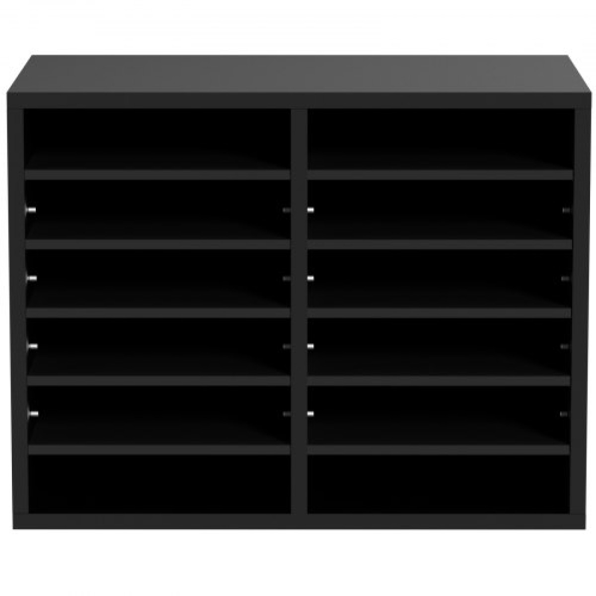 VEVOR Wood Literature Organizer, 12 διαμερίσματα, Ταξινόμηση αρχείων με αφαιρούμενα ράφια, Υποδοχή γραμματοκιβωτίων για Office Home Classroom Οργανισμός Mailrooms, Πιστοποίηση EPA, Μαύρο