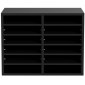 VEVOR Wood Literature Organizer, 12 διαμερίσματα, Ταξινόμηση αρχείων με αφαιρούμενα ράφια, Υποδοχή γραμματοκιβωτίων για Office Home Classroom Οργανισμός Mailrooms, Πιστοποίηση EPA, Μαύρο