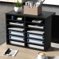 VEVOR Wood Literature Organizer, 12 διαμερίσματα, Ταξινόμηση αρχείων με αφαιρούμενα ράφια, Υποδοχή γραμματοκιβωτίων για Office Home Classroom Οργανισμός Mailrooms, Πιστοποίηση EPA, Μαύρο