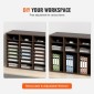 VEVOR Literature Organizers, Ταχυδρομική θυρίδα γραφείου 24 θέσεων με ρυθμιζόμενα ράφια, Ξύλο Literature Sorter 73,7 x 30,5 x 62,0 cm για γραφείο, σπίτι, τάξη, οργάνωση αίθουσες αλληλογραφίας, Πιστοποίηση EPA, Καφέ