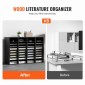 VEVOR Wood Literature Organizer, 36 διαμερίσματα, Ταξινόμηση αρχείων με αφαιρούμενα ράφια, Υποδοχή γραμματοκιβωτίων για Office Home Classroom Οργανισμός Mailrooms, Πιστοποίηση EPA, Μαύρο