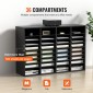 VEVOR Wood Literature Organizer, 36 διαμερίσματα, Ταξινόμηση αρχείων με αφαιρούμενα ράφια, Υποδοχή γραμματοκιβωτίων για Office Home Classroom Οργανισμός Mailrooms, Πιστοποίηση EPA, Μαύρο