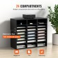 VEVOR Wood Literature Organizer, 24 διαμερίσματα, Ταξινόμηση αρχείων με αφαιρούμενα ράφια, Υποδοχή γραμματοκιβωτίων για Office Home Classroom Mailrooms Organization, Πιστοποίηση EPA, Μαύρο