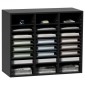 VEVOR Wood Literature Organizer, 24 διαμερίσματα, Ταξινόμηση αρχείων με αφαιρούμενα ράφια, Υποδοχή γραμματοκιβωτίων για Office Home Classroom Mailrooms Organization, Πιστοποίηση EPA, Μαύρο