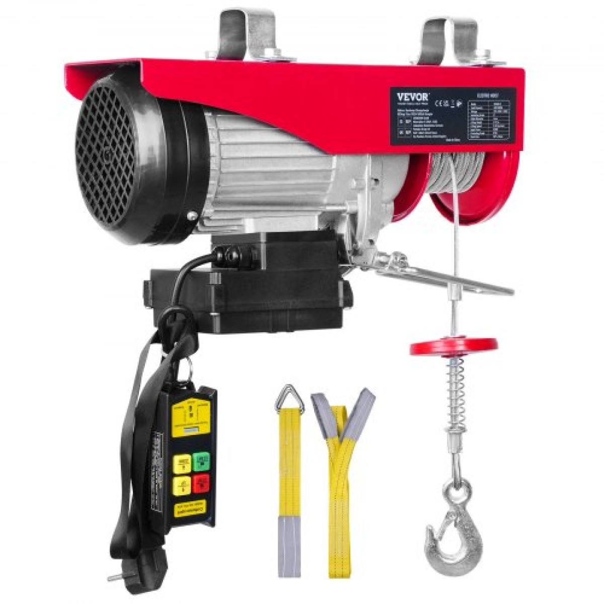 VEVOR Electric Hoist, 399,2 kg Ανυψωτική ικανότητα, 850W 220V Ηλεκτρικό συρμάτινο βαρούλκο με ασύρματο τηλεχειριστήριο, 1219 cm Ύψος ανύψωσης μονού καλωδίου & κινητήρας καθαρού χαλκού, για εργοστάσιο αποθήκης γκαράζ