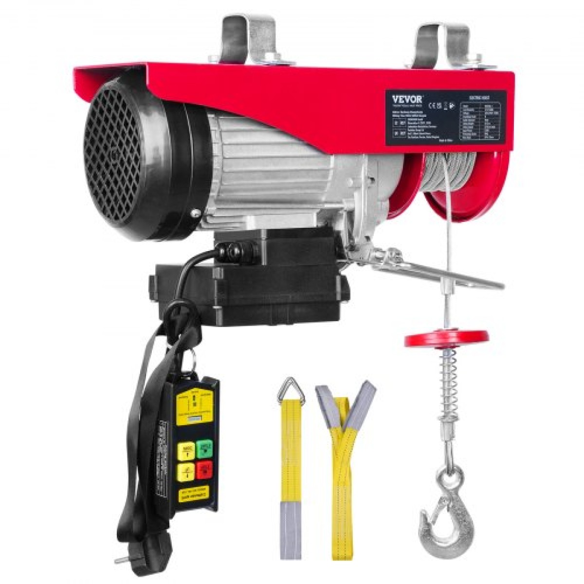 VEVOR Electric Hoist, 249,5 kg Ανυψωτική ικανότητα, 510W 220V Ηλεκτρικό συρμάτινο βαρούλκο με ασύρματο τηλεχειριστήριο, 1219 cm Ύψος ανύψωσης μονού καλωδίου & κινητήρα καθαρού χαλκού, για εργοστάσιο αποθήκης γκαράζ