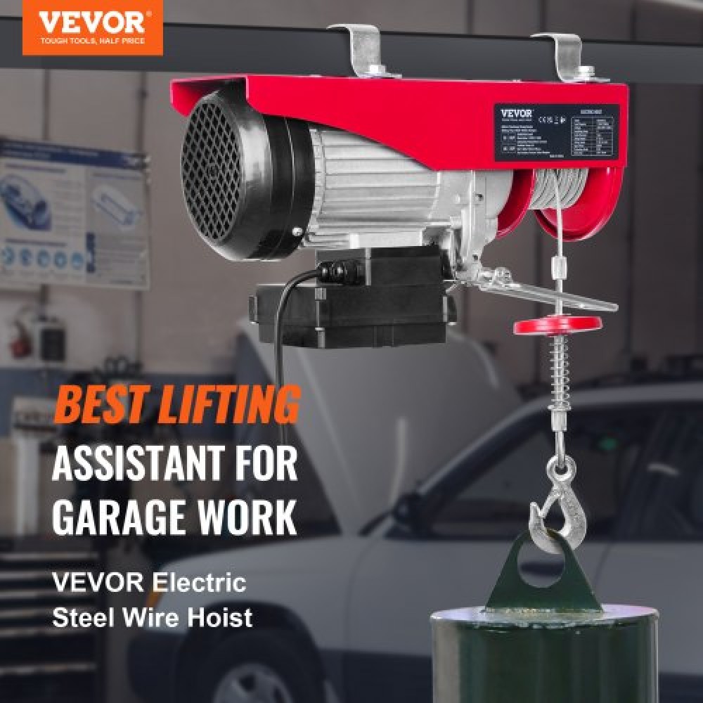 VEVOR Electric Hoist 2200 lb Electric Winch Wire Rope 1600W 220V Wireless Remote Control Lifting Electric Jack Portable Winch Electric Capstan