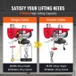 VEVOR Electric Hoist, 798 kg ανυψωτική ικανότητα, 1450W 220V ηλεκτρικό συρμάτινο βαρούλκο με ασύρματο τηλεχειριστήριο, 1219 cm Ύψος ανύψωσης μονού καλωδίου & κινητήρα καθαρού χαλκού, για εργοστάσιο αποθήκης γκαράζ