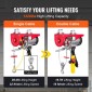 VEVOR Electric Hoist, 598,7 kg Ανυψωτική ικανότητα, 1150W 220V Ηλεκτρικό συρμάτινο βαρούλκο από χάλυβα με ενσύρματο τηλεχειριστήριο 427 cm, Ύψος ανύψωσης μονού καλωδίου 1219 cm & μοτέρ καθαρού χαλκού, για εργοστάσιο αποθήκης γκαράζ
