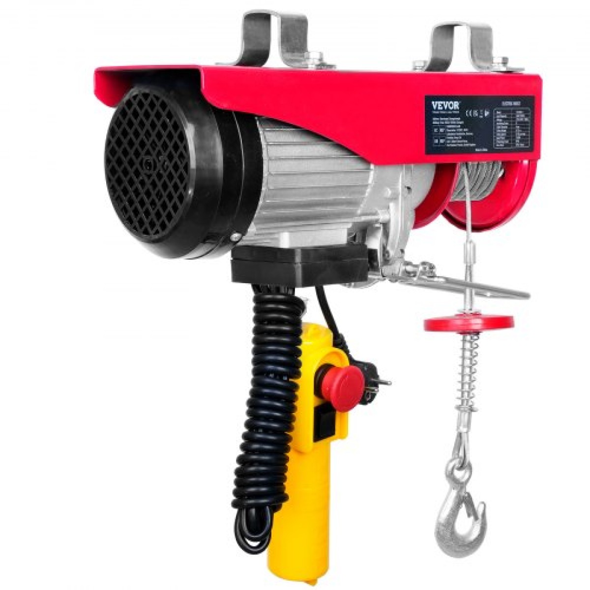 VEVOR Electric Hoist, 598,7 kg Ανυψωτική ικανότητα, 1150W 220V Ηλεκτρικό συρμάτινο βαρούλκο από χάλυβα με ενσύρματο τηλεχειριστήριο 427 cm, Ύψος ανύψωσης μονού καλωδίου 1219 cm & μοτέρ καθαρού χαλκού, για εργοστάσιο αποθήκης γκαράζ