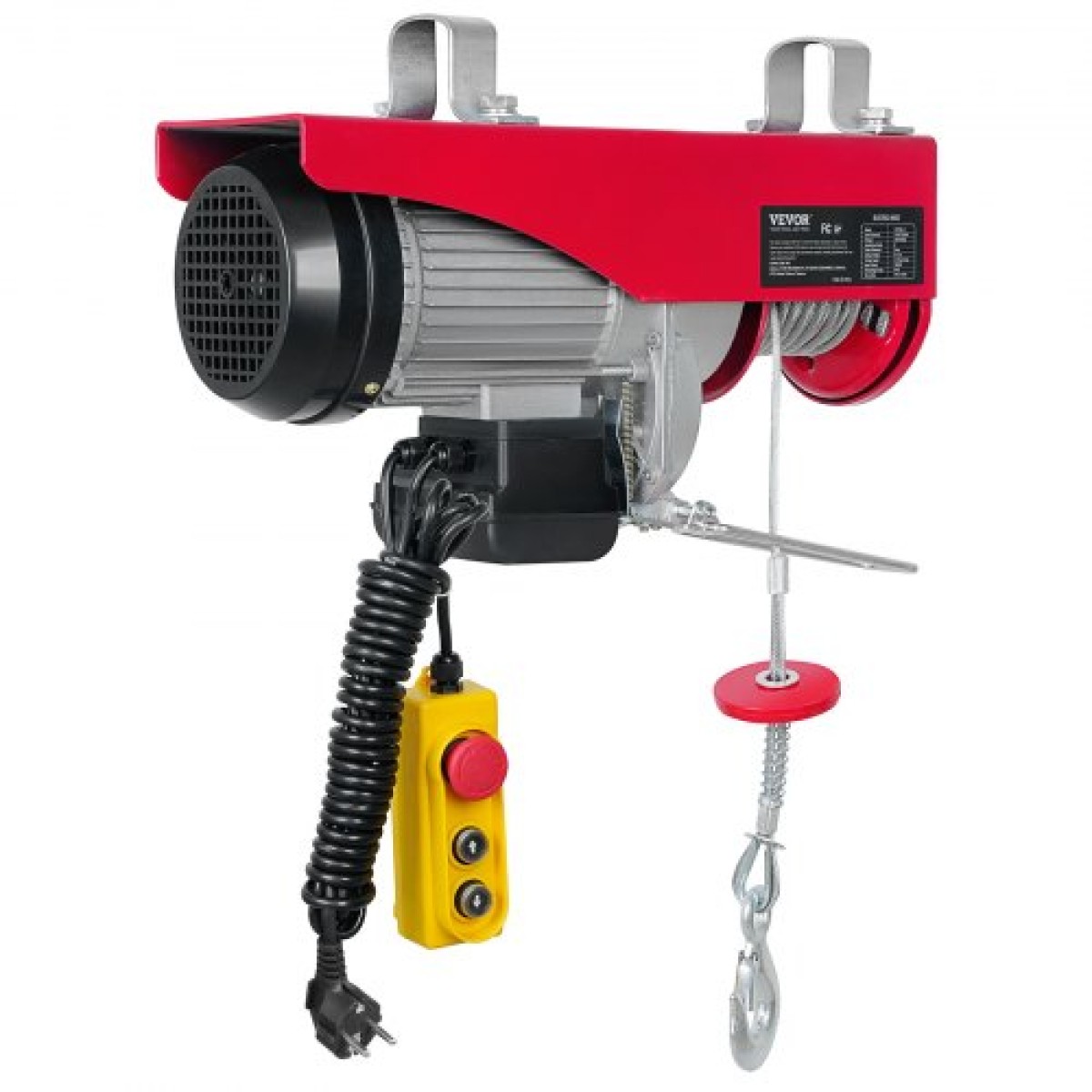 VEVOR Electric Hoist, 998 kg ανυψωτική ικανότητα, 1600W 220V ηλεκτρικό συρμάτινο βαρούλκο από ατσάλι με ενσύρματο τηλεχειριστήριο 427 cm, Ύψος ανύψωσης μονού καλωδίου 1219 cm & κινητήρας καθαρού χαλκού, για εργοστάσιο αποθήκης γκαράζ