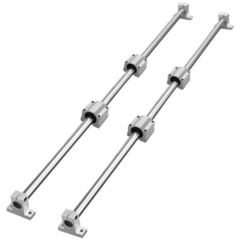 VEVOR Linear Guide Rail Set, SFC20 1000mm, 2 PCS 39,4 in/1000 mm SFC20 Guide Rails 4 PCS SC20 Slide Blocks 4 PCS Rail Supports, Linear Rails and Bearings Kit for Automated Machines CNC DIY Project