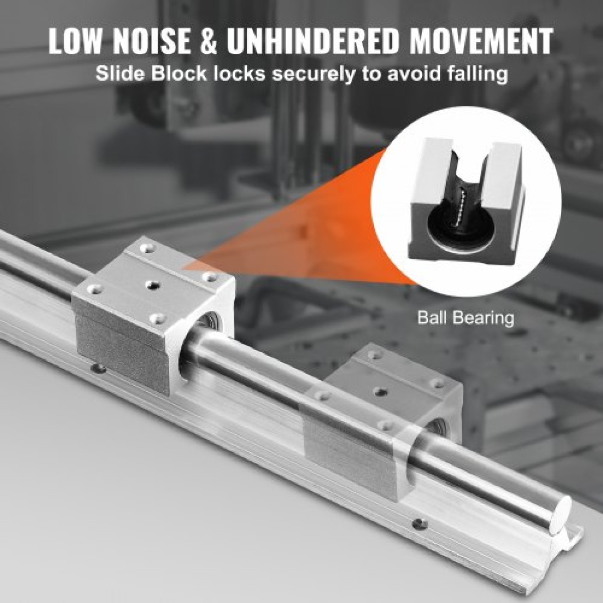 VEVOR Linear Guide Rail Set, SBR16 800mm, 2 PCS 31,5 in/800 mm SBR16 Guide Rails and 4 PCS SBR16UU Slide Blocks, Linear Rails and Bearings Kit for Automated Machines DIY Project CNC Router Machines