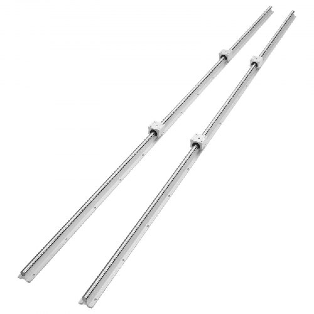 VEVOR Linear Guide Rail Set, SBR20 2200mm, 2 PCS 86,6 in/2200 mm SBR20 Guide Rails και 4 PCS SBR20UU Slide Blocks, Linear Rails and Bearings for Automated Machines DIY Project CNC Router Machines