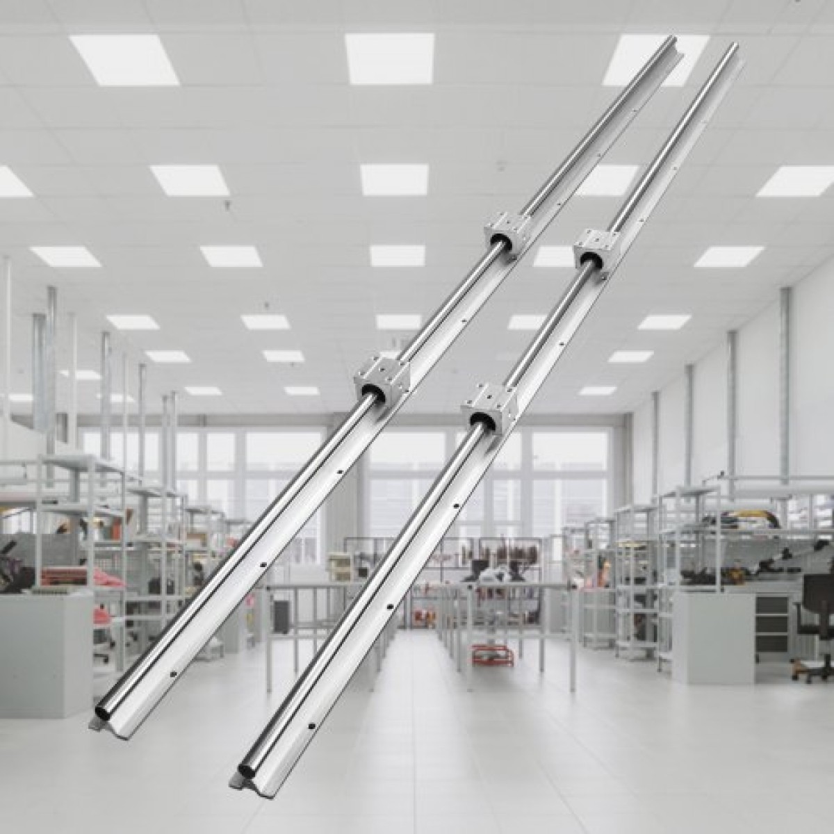 VEVOR Linear Guide Rail Set, SBR16 1500mm, 2 PCS 59 in/1500 mm SBR16 Guide Rails και 4 PCS SBR16UU Slide Blocks, Linear Rails and Bearings Kit for Automated Machines DIY Project CNC Router Machines