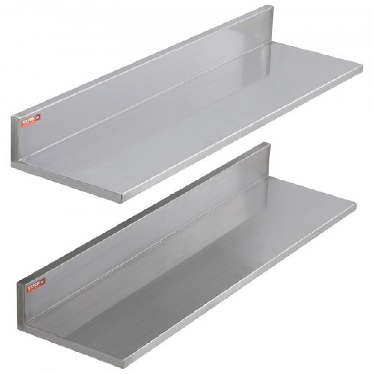 VEVOR 21,8 x 76,2 cm ράφι από ανοξείδωτο χάλυβα, επιτοίχια πλωτά ράφια με backsplash, 20 kg χωρητικότητας φόρτωσης εμπορικά ράφια, ράφι αποθήκευσης βαρέως τύπου για εστιατόριο, κουζίνα, μπαρ, σπίτι και ξενοδοχείο