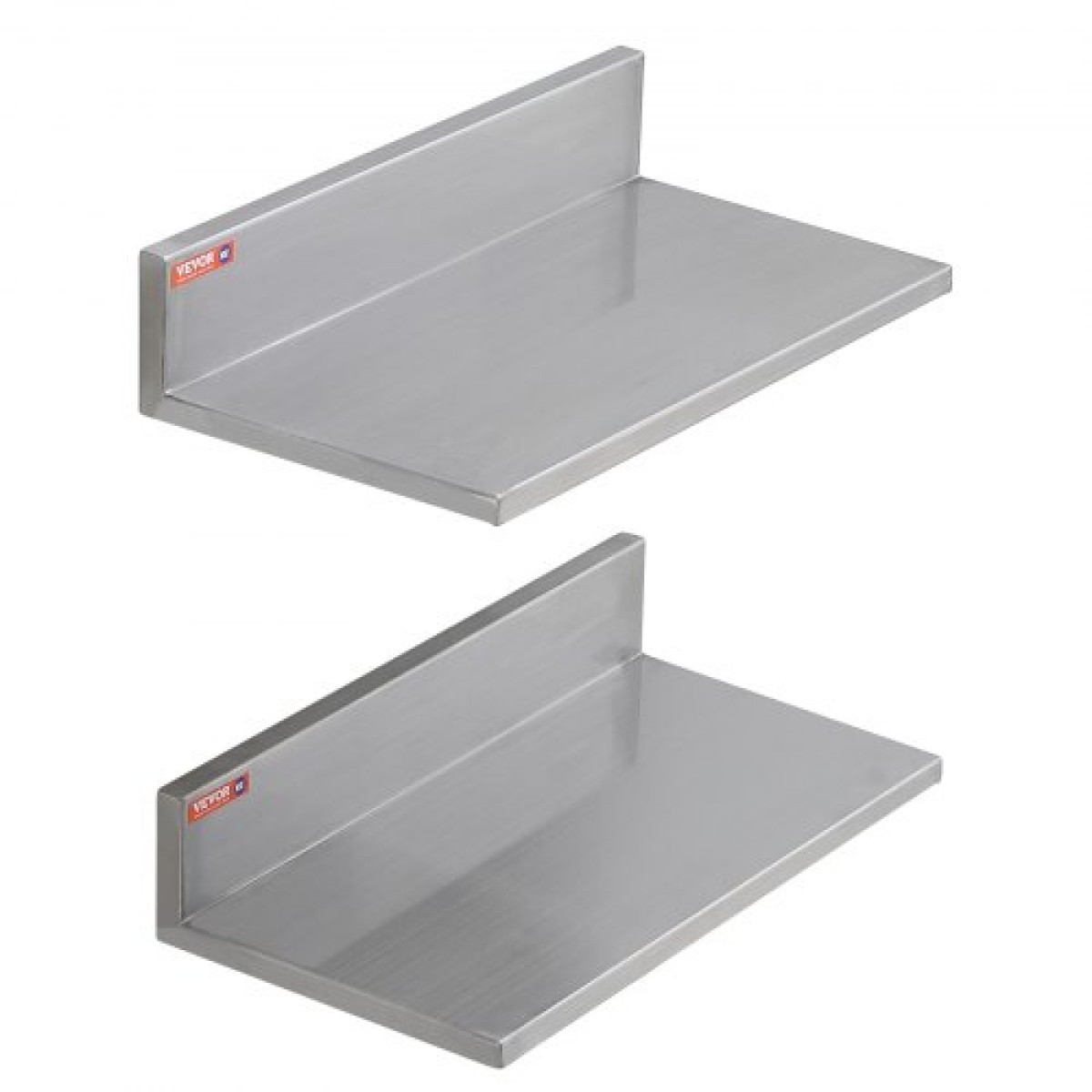 VEVOR 21,8 x 40,6 cm ράφι από ανοξείδωτο χάλυβα, επιτοίχια πλωτά ράφια με οπίσθια όψη, 20 kg χωρητικότητας φόρτωσης εμπορικά ράφια, σχάρα αποθήκευσης βαρέως τύπου για εστιατόριο, κουζίνα, μπαρ, σπίτι και ξενοδοχείο