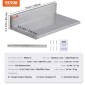 VEVOR 21,8 x 40,6 cm ράφι από ανοξείδωτο χάλυβα, επιτοίχια πλωτά ράφια με οπίσθια όψη, 20 kg χωρητικότητας φόρτωσης εμπορικά ράφια, σχάρα αποθήκευσης βαρέως τύπου για εστιατόριο, κουζίνα, μπαρ, σπίτι και ξενοδοχείο