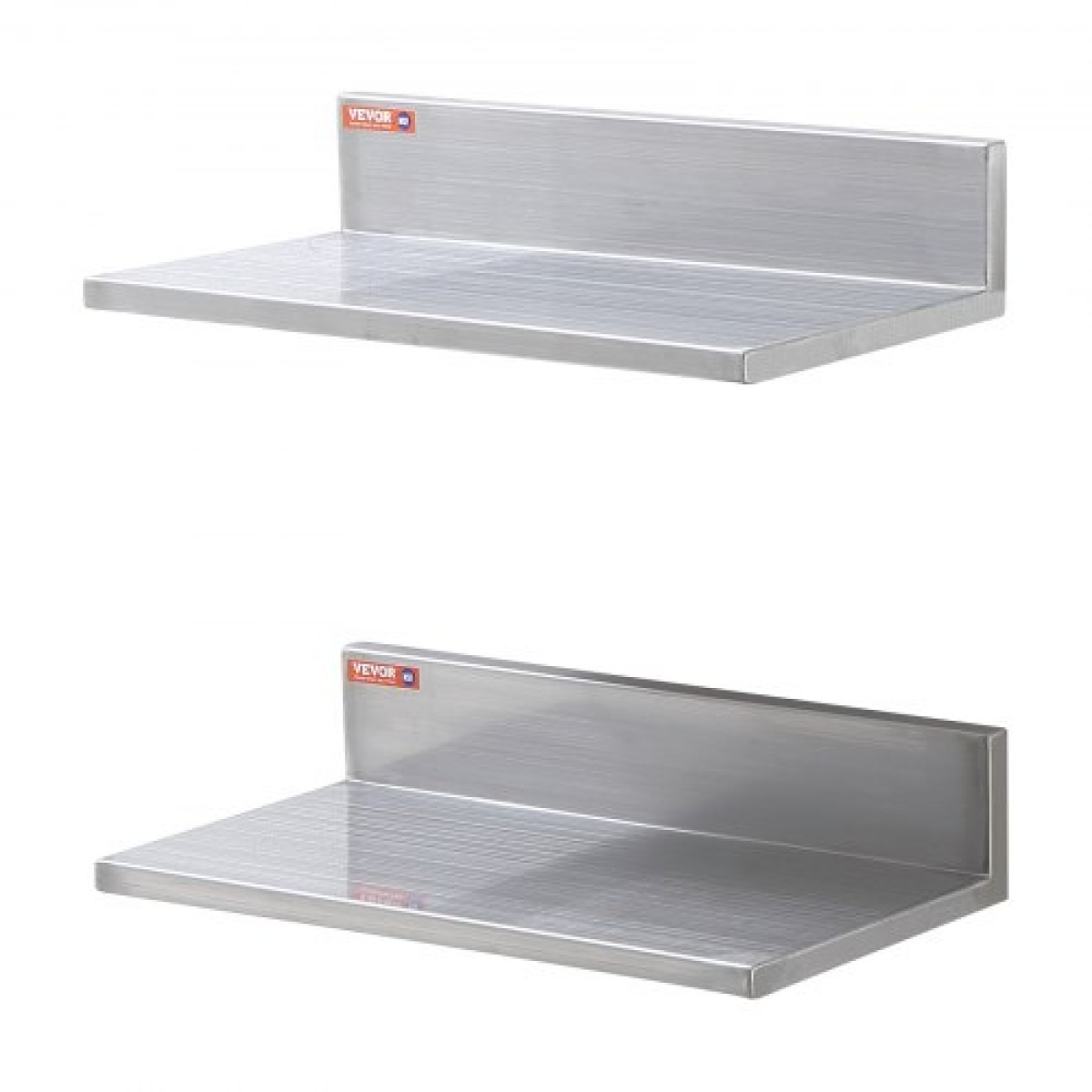 VEVOR 21,8 x 40,6 cm ράφι από ανοξείδωτο χάλυβα, επιτοίχια πλωτά ράφια με οπίσθια όψη, 20 kg χωρητικότητας φόρτωσης εμπορικά ράφια, σχάρα αποθήκευσης βαρέως τύπου για εστιατόριο, κουζίνα, μπαρ, σπίτι και ξενοδοχείο